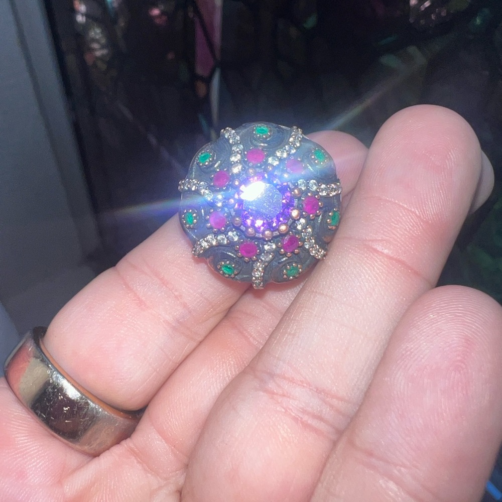 Elegant Multicolor Statement Ring From Turkey - image 1